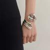 Ribbon Shaped Zinc Zinc Alloy Wide Opening Bangle Opening Arm Ring Retro Hand Ring  Party Decoration
