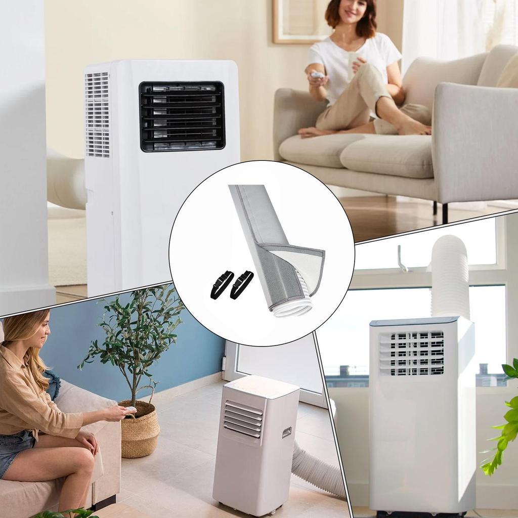 Portable Air Conditioner Hose Cover With 2 Buckle Straps Air Cloth Plate Air Outlet Pipe Tube Hose Easy Installati High Quality