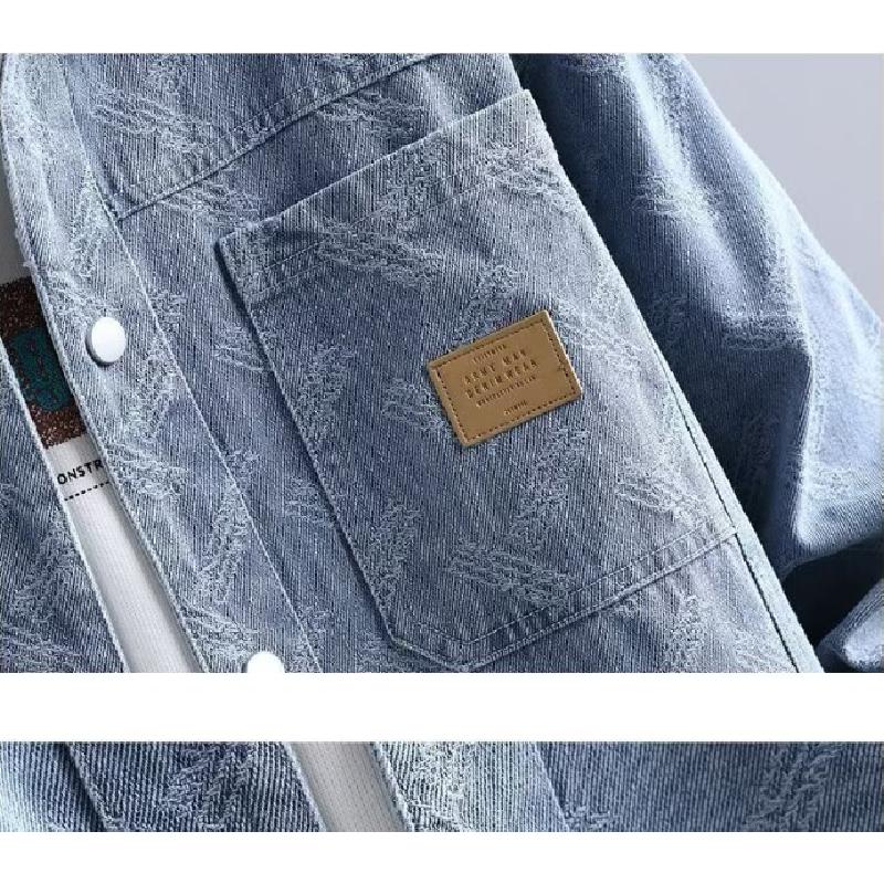 2026 Neue Trendmarke Herren Umlegekragen Jeansjacke, Frühjahrs- und Herbstoberteil, Hochwertige Herbstjacke im Hemdstil