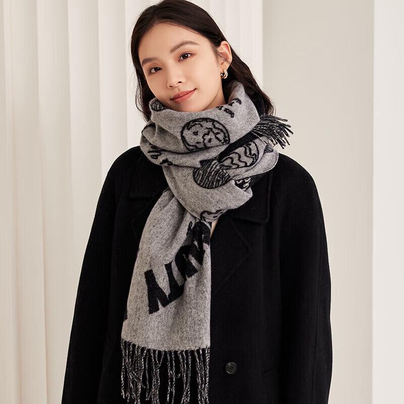 

Siggi Women s Pure Wool Double-Sided Embroidered Scarf 180cm×35cm