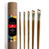 Angular Paint Brushes Set /Handmade Professional Artist Painting Brush Set for Acrylic, Watercolor, & Gouache Painting with Brush Holder