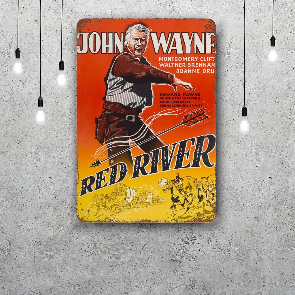 john wayne Classic Poster Rusty Metal Plaque Retro Decorative Plate Bar Man Cave Garage Club Metal Sign Wall Decoration