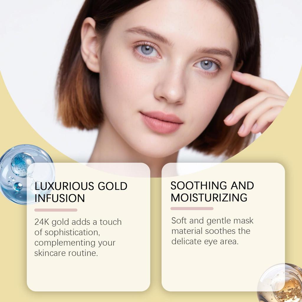 EELHOE 24k Gold Eye Mask moisturizes, hydrates, makes the skin around the eyes smooth and tender