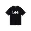 Korean Style Letter Print Straight Cut Round Neck Short Sve T-Shirt Men Tops Black LE2302ST01BK