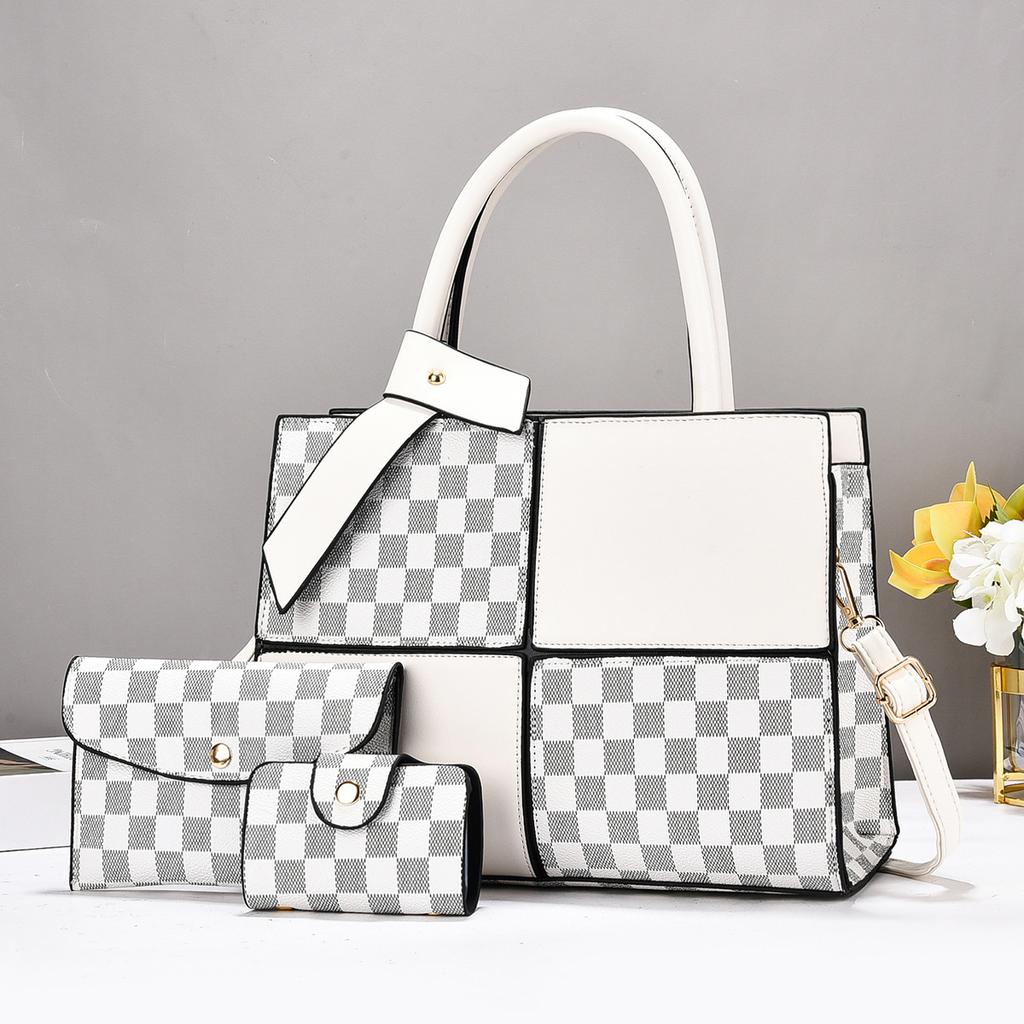 Set Nou din Trei Piese cu Contrast de Culoare prin Îmbinare, Geantă cu Nivel Ridicat de Aspect, Geantă de Mână All-in-one, Geantă de Umăr Fashion Crossbody