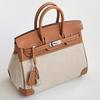 New European Style Cowhide Handbag Swift Top Layer Cowhide Stitching Patchwork 25-30cm High-Quality Handbag For Women
