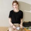 Women's Color-block Knit Short Sleeve T-shirt
