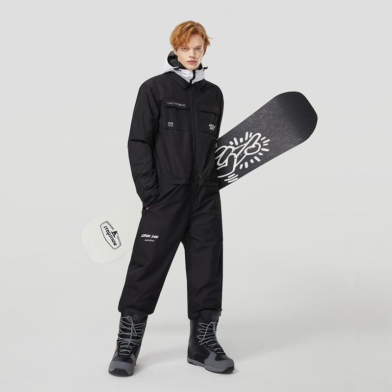Salopetă Ski Dintr-o Piesă Groasă Bărbați Femei Sporturi în Aer Liber Jachetă Snowboard Salopetă Călduroasă Impermeabilă Haine de Iarnă Salopete cu Glugă