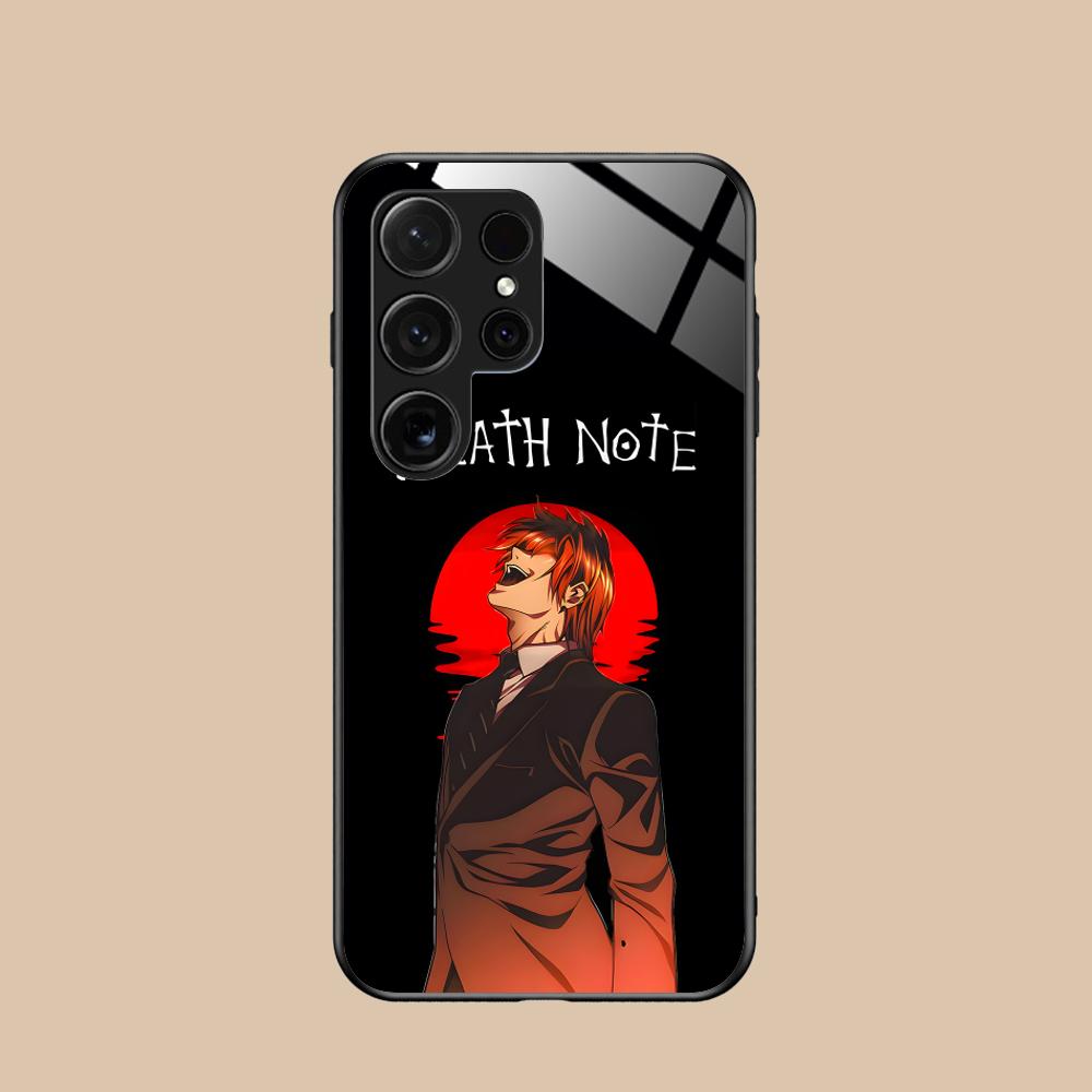 

Death Note Kira Light Mobile Phone Case for Samsung Galaxy S26 S25 S24 S23 S22 S21 S20 Note20 Plus FE Ultra Glass Colorful Cover Galaxy S26