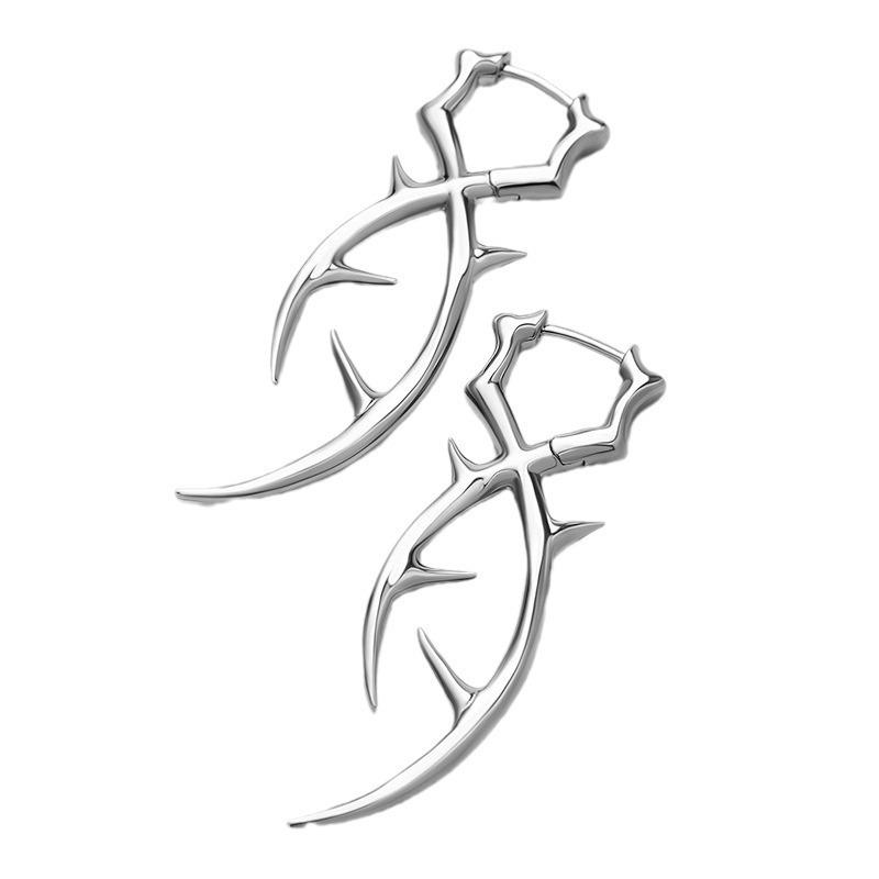 Punk Goth Hip Hop Irregular Thorn Dangle Drop Earrings Cool For Women Men Earrings Charms  Jewelry Y2K Ins Gift