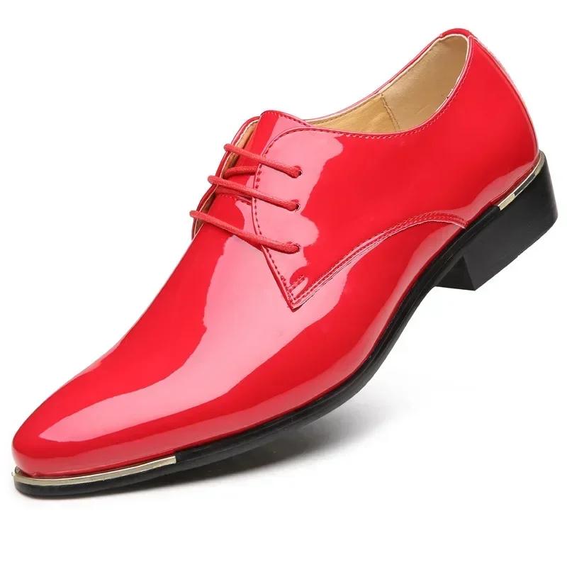Fashion Men Red Business Derby Gentleman Oxford Mens White Men Party Shoes for Men Dress Shoe Banquet Wedding Shoes