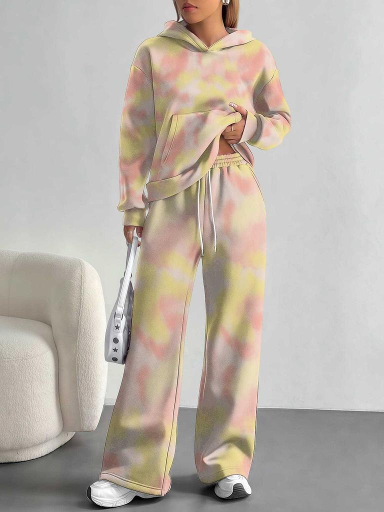 Gradual Change Europe and America Autumn and Winter 1116 Casual Long-sleeved Suit Women's Hooded Sweater Trousers Two-piece Set