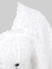 Rosegal Plus Size Valentine's Day Pointelle Hollow Out Heart Lace Trim Ruffles Bowknot Buttons Chains Panel Top