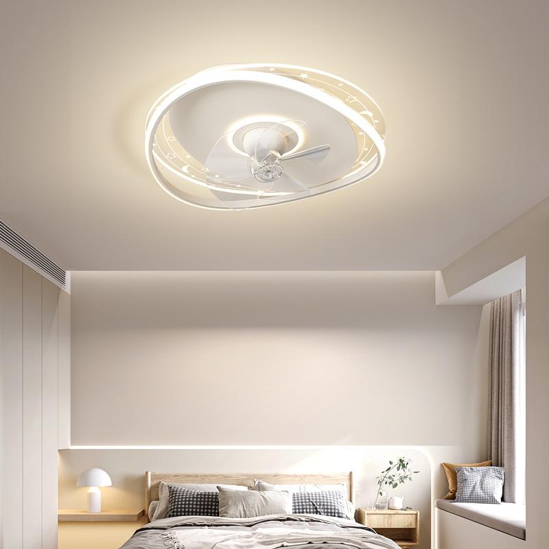 Round Ceiling Fan Lights For Living kitchen Bedroom Dining Room home decor Indoor Lighting Remote Control Dimmable Lamp Lustres