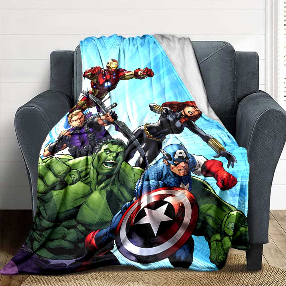 Superhero Team-Up Cozy Blanket Comfortable Ure Versatile for Sofa Couch Office Bed Picnics Ideal for All Seasons Digital Print Gifts For Family Y8