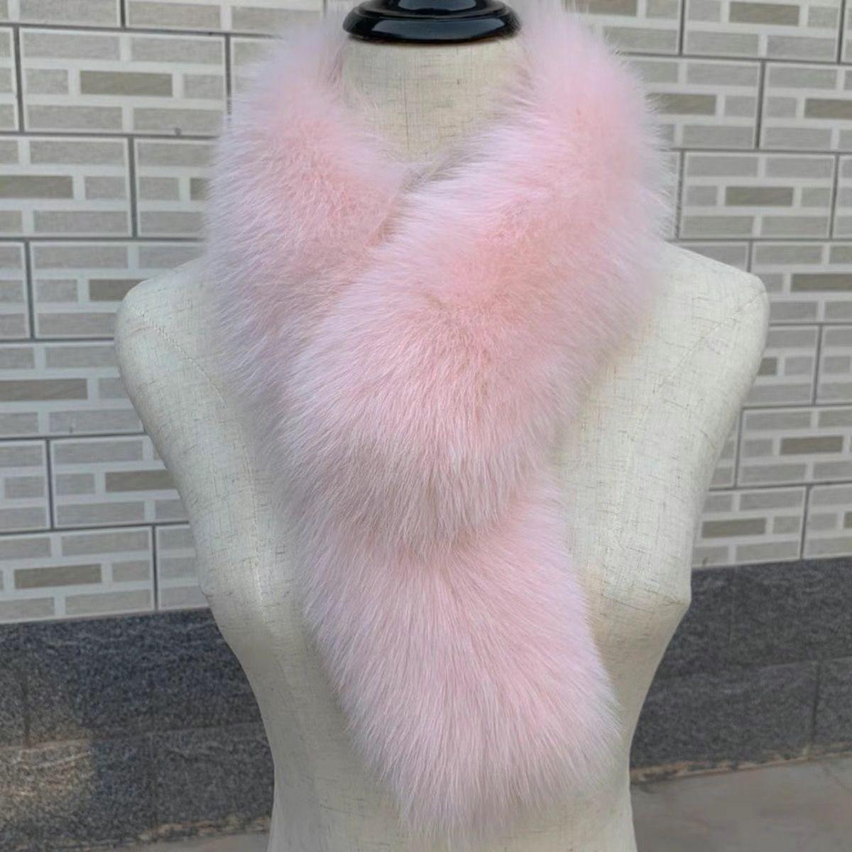 

Шарф из искусственного лисьего меха, женский осенне-зимний универсальный короткий меховой шарф, темпераментный женский шарф