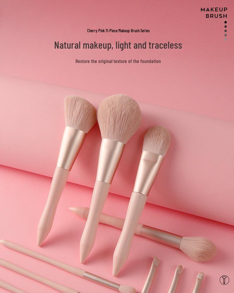 Slim Waist 11-Piece Makeup Brush Set: Beginner's Beauty Tools for Powder, Blush, Eyeshadow, and Foundation