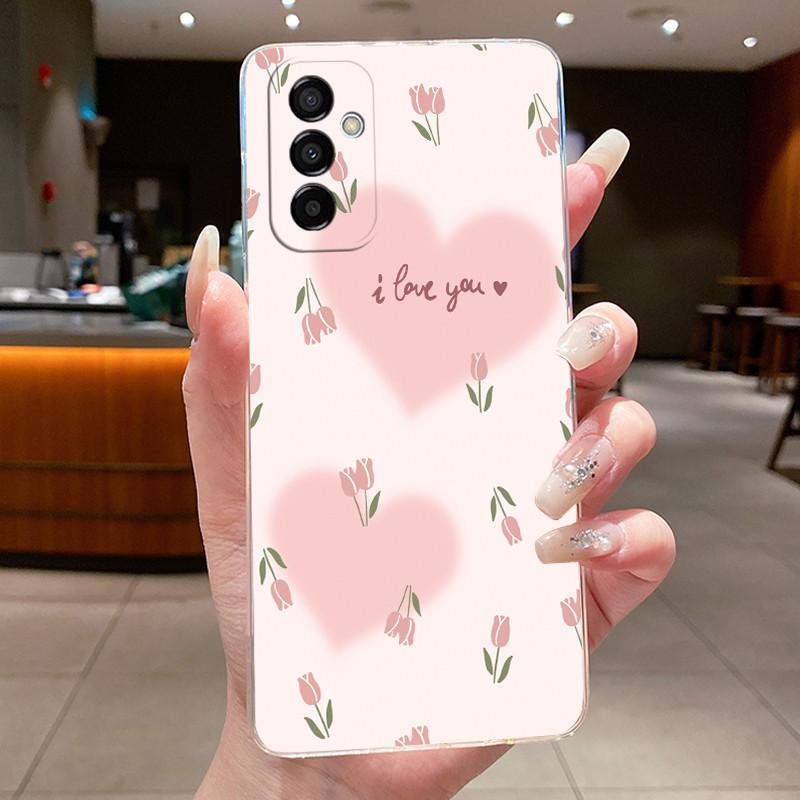 Für Samsung Galaxy M13 Handyhülle Klar Luxuriös Ästhetisch Schmetterling Blume Weiches TPU Silikon Rückseite Für Samsung M 13 4G Capa