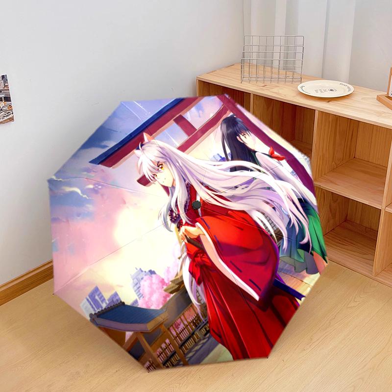 1PC Inuyasha Automatic Umbrella - Suitable Travel Outdoor Portable Umbrella Birthday Gift Daily Essentials
