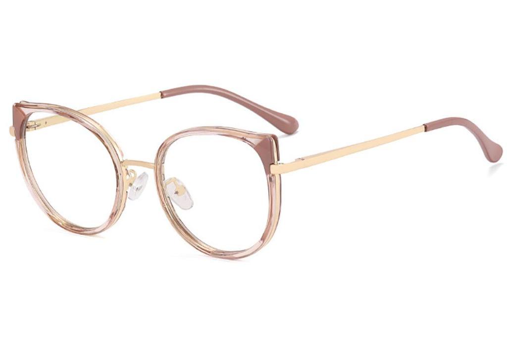 New Design Stylish Women Cat-Eye Shaped Presbyopia Eyeglasses Anti Blue Light PC Screen Glasses Trend Circular Double +Color Frame 0 to +6