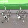925 Sterling Silver Intricately Designed Wrapped Bead Earrings - Exquisite Evening Jewelry