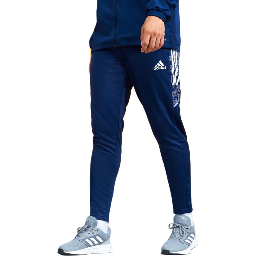 Adidas Knitted Sweatpants Men's Blue Moderate Straight Fit Pants GH7134