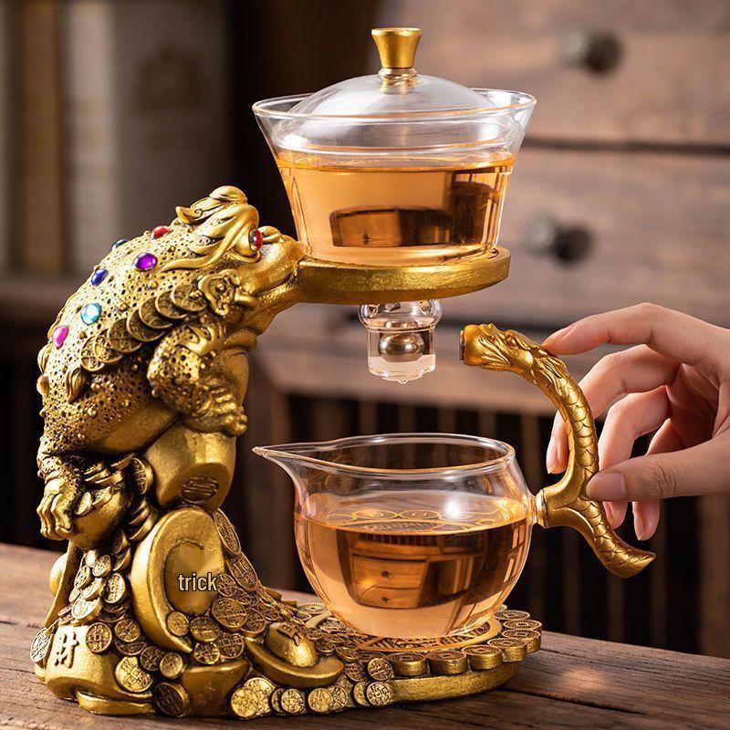 Golden Toad Automatic Glass Kung Fu Tea Set