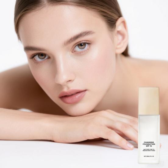 1/2/3Pcs 30ML Color Changing Foundation Long-Lasting Oil Control Blemish-Free Foundation Lightweight Hydrating Liquid Foundations for All Skin Types