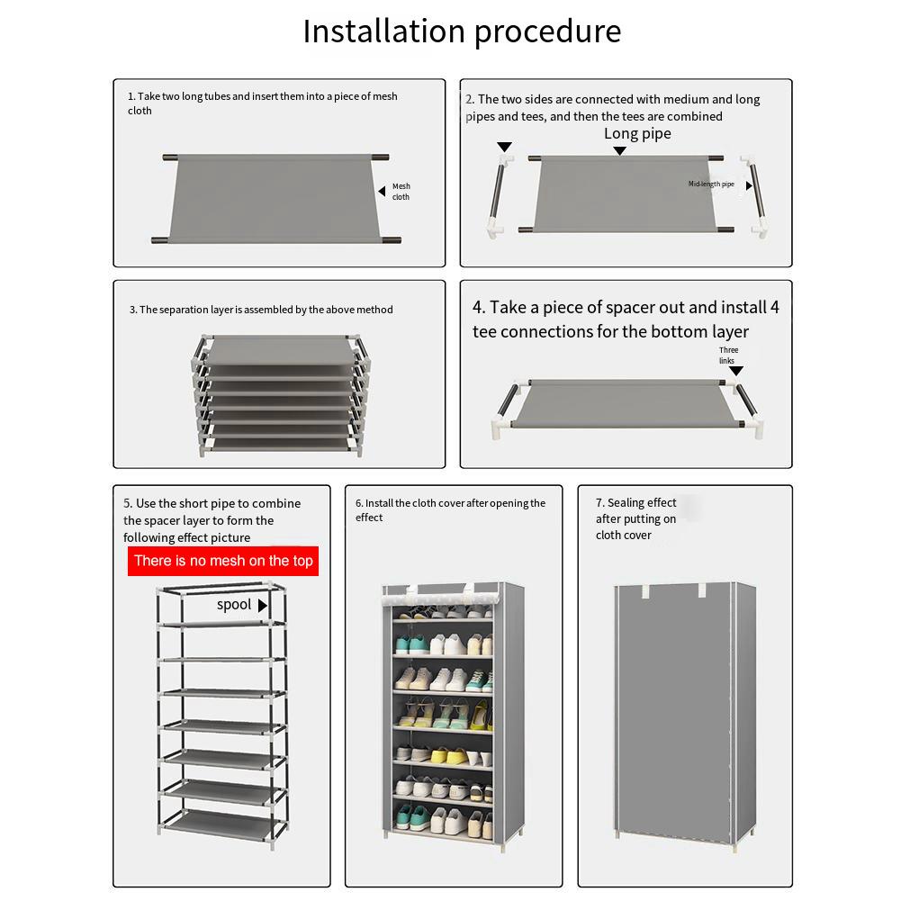 10 Layers Shoe Cabinet with Cover Dustproof Shoes Storage Rack Space Saving Storage Organizer Holder Home Furniture Shoe Rack