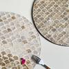 Vintage American Rattan Round Shell Tray, Coffee and Western Food Insulation Cushion, Creative Storage Trays, Living Room