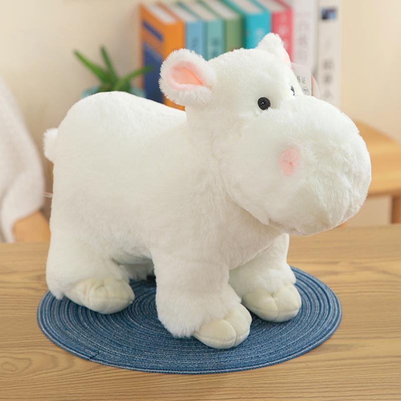 

White Hippo Doll Doll Cute Coaxing To Sleep Plush Toy Cute Pet Decoration 22cm