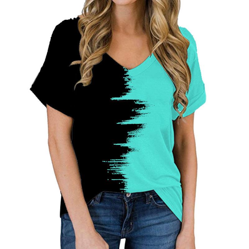 

Графіті Текстура Цифровий друк Жіноча футболка з круглим вирізом Літо Harajuku Короткий рукав Вулична мода Комфортна жіноча повсякденна XS