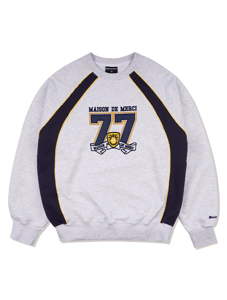 La Maison Studio Unisex Rugby Sports Double Seven Sweatshirt Ash Gray (Fcd1Ts104M)