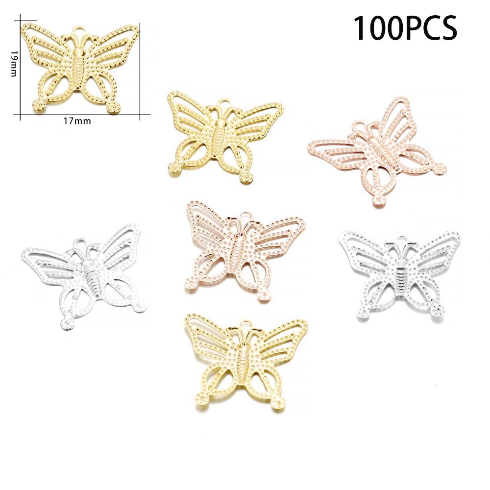 30/100Pcs/Lot Iron Hollow Butterfly Shape Pendant Charms Earrings Connector For DIY Jewelry Necklace Making Accessories