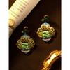 Enamel Relief National Style New Chinese Plum Blossom Earrings Medieval Vintage Gorgeous Retro Old Earrings