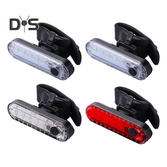 USB Rechargeable Bicycle Tail Light Energy-Saving LED Lamp Waterproof Bike Rear Safety Flashlight for Night Riding Outdoor Cycling