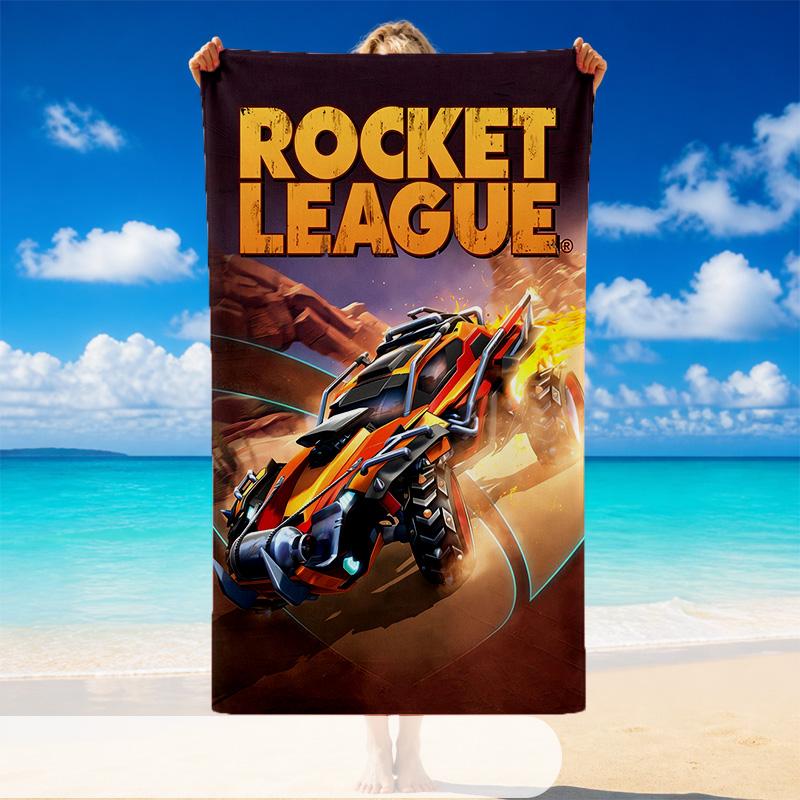 Quick Dry Beach Towel Rocket League Pattern, Lightweight Absorbent Towel for Pool Beach Vacation Use