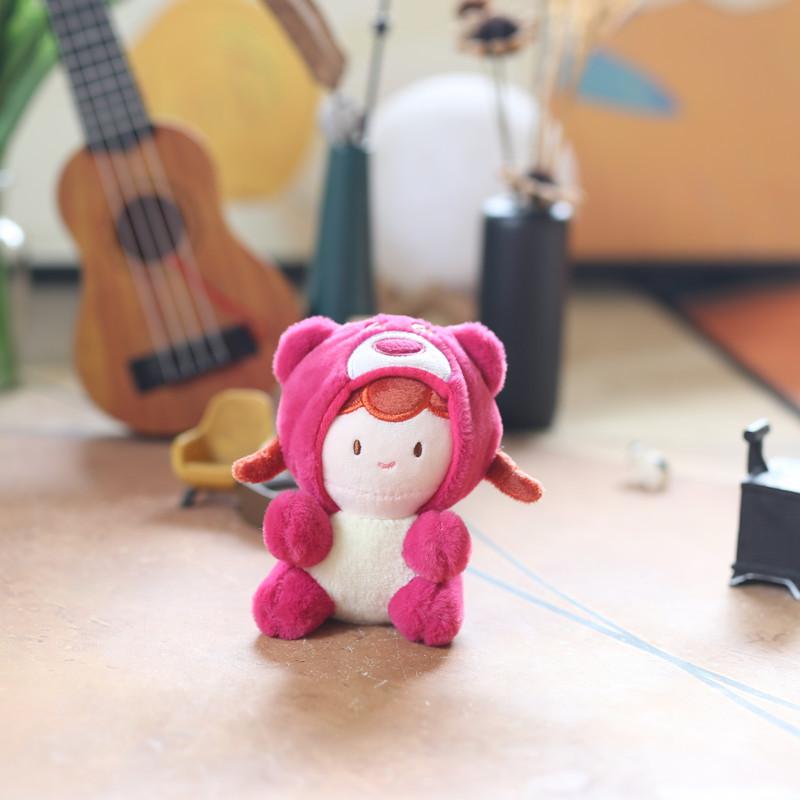 Cute Cute Girl Strawberry Bear Plush Pendant Plush Toy Doll Kulomi Bag Hanging Keychain Doll