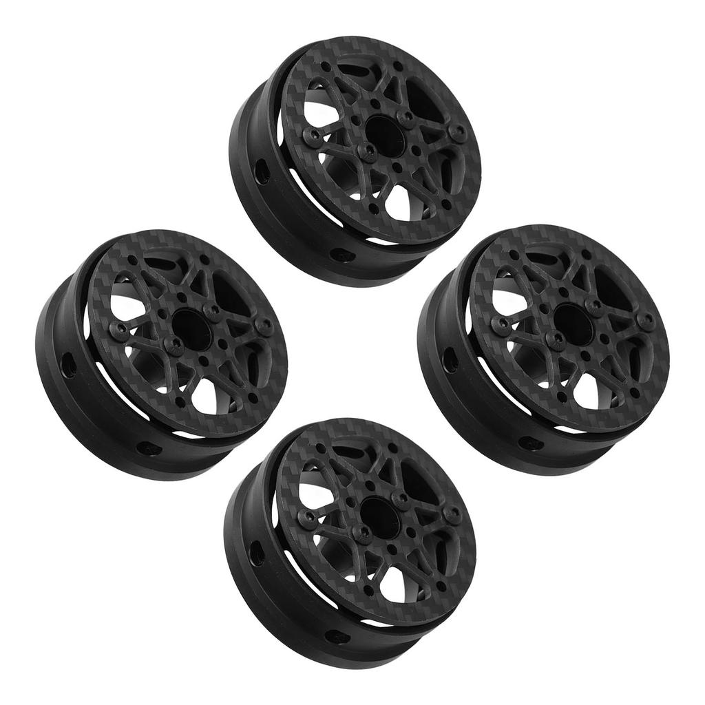 4PCS 1.9in Wheel Rims Carbon Fiber RC Beadlock Wheels Rims for Axial SCX10 1 10 RC Crawler for Gen8 for Gelande II for