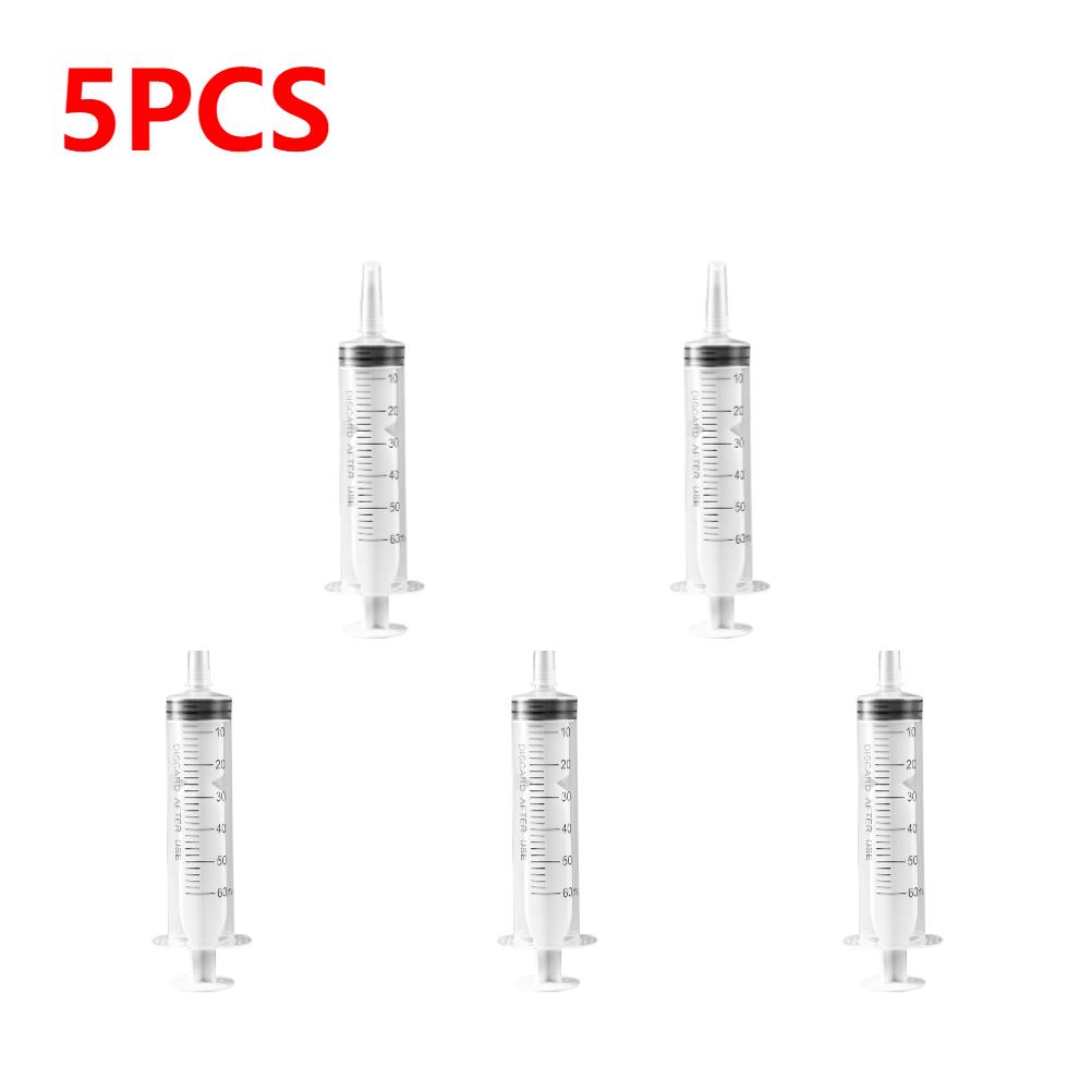 1-10PCS 60ML Capacity Syringe Reusable Pump Measuring With Tube Feeding Ink Pumping Oil Feeding Enema Glue Filling Puppy Accesso