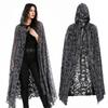 Witch Wasteland Long Mesh Cape Cloak Hooded Windbreaker Shawl Halloween Cosplay Performance Costume Lacing