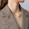 Minimalist Geometric Square Tassel Necklace - Titanium Steel Clavicle Chain, Style P819