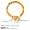 Seaside vacation wind cartoon bear flower DIY multi-pendant gold beaded bracelet summer versatile jewelry