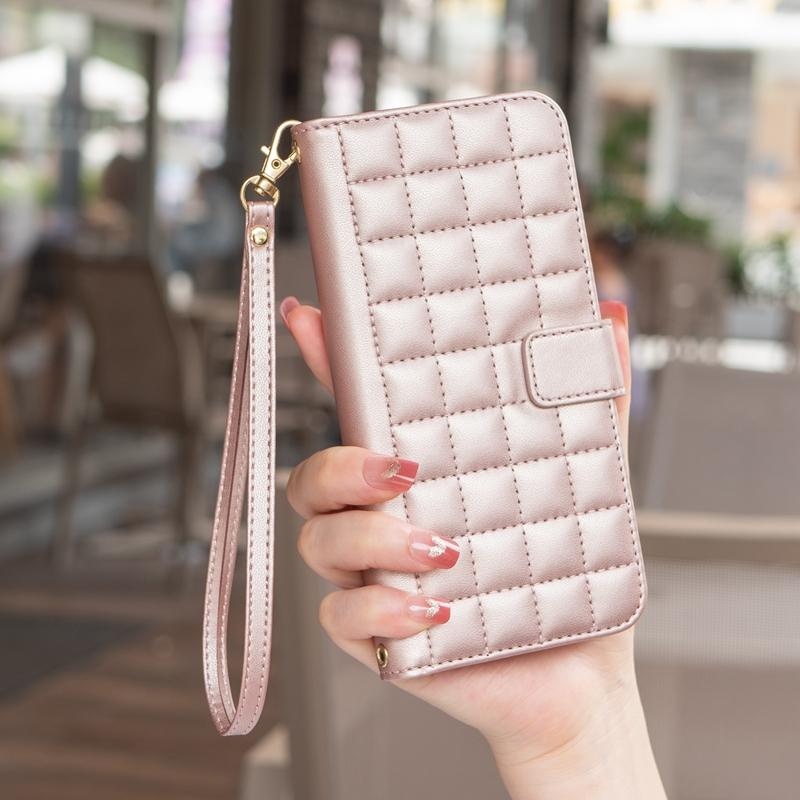 Case S24 Ultra Wallet Flip Phone Case on For Samsung Galaxy S24 S23 S22 S21 Ultra Plus S23 S21 FE Luxury Checkered Leather Cover