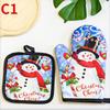 2pc/set Christmas Printed Oven Gloves, Heat Resistant and Heat Resistant Microwave Oven Glove Set