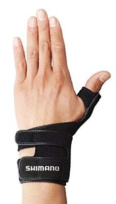 SHIMANO Handschuh Handgelenkstützhandschuh Schwarz M Angelhandschuhe (Linke Hand) GL-05LQ