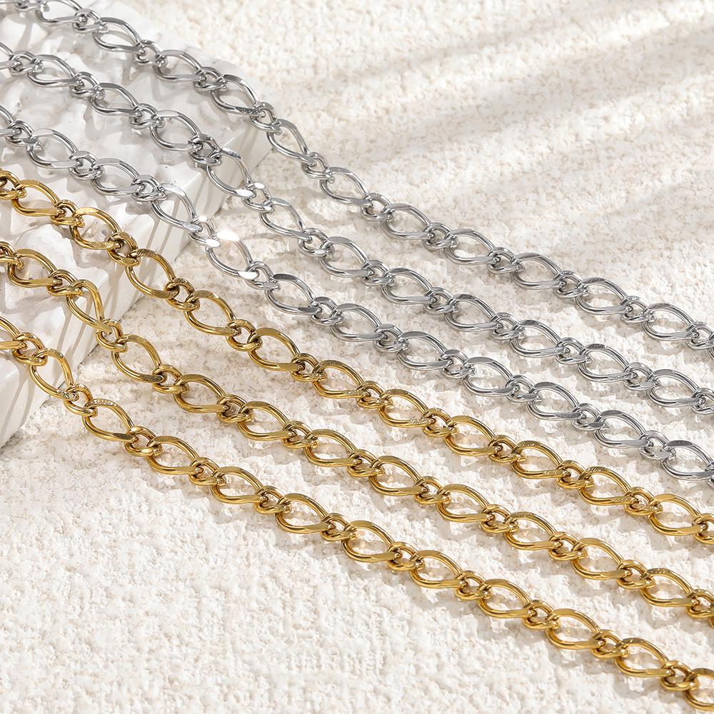 1m 1.4mm Golden Color O Clasp Twist Chain Stainless Steel Chains Links for DIY Jewelry Making Necklace Bracelet Accessories