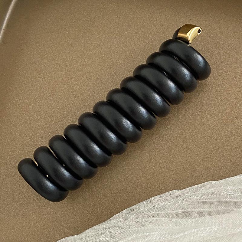 Women s Yuyue FS36 Fashionable High Elasticity Durable Non-Damaging Phone Cord Hair Tie Ponytail Headband Hair Rope Rubber чёрный