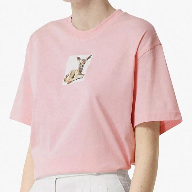 Burberry Drop Shoulder Sleeve T Shirt Women's Pink 80246521