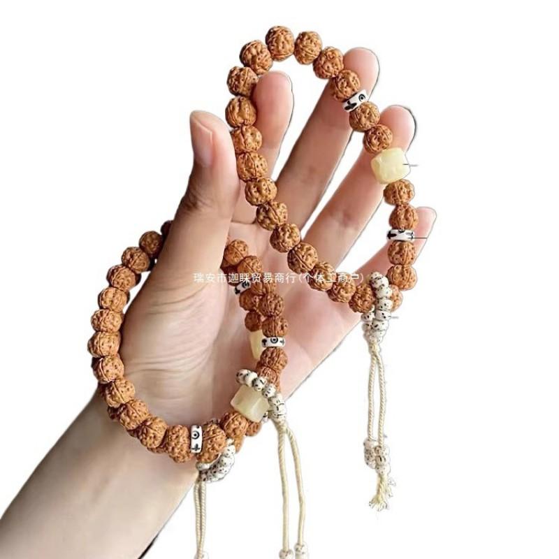 Authentic Indonesian King Kong Bodhi Bracelet Men Hand-Carved Beaded Jewelry